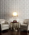 33 Pack 3D Wall Panels PVC Textured White 12x12 Inches Interior Wall Decor Covering 32 Sq Ft Easy DIY Install in modern living room