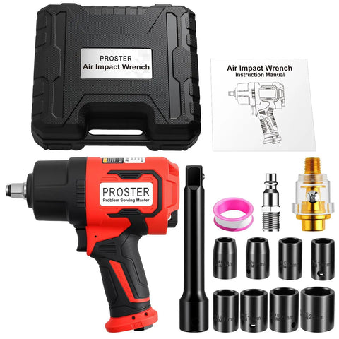 Heavy Half Inch Air Impact Wrench Pumping Out One Six Zero Zero Foot Pounds Of Torque Inside A Featherlight Four Point Four Pound Body With An Eight Piece Socket Set For Zero Fatigue Work And Quick Fixes Utilizing Its Soft Rubber Grip To Slash Shake And