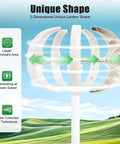 Five Blade Lantern Style Vertical Wind Turbine Generator 600W 12V With Controller Kit for marine, home, farm, off grid use