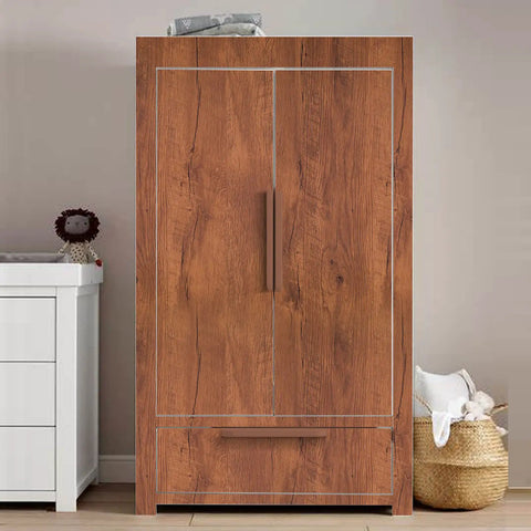 Walnut Wood Grain Peel And Stick Contact Paper on cabinet, self adhesive vinyl, waterproof, 17.71x118 inches, DIY friendly