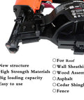 Pro Grade 15 Degree Roofing Nailer Fires Wire Collated Nails 3/4 To 1 3/4 Inches showing heavy-duty mechanism and loading features.