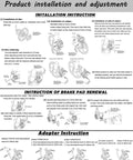 Installation instructions for Front And Rear Bike Disc Brake Kit With 160mm Rotors Calipers Cables Levers And Fixing Screws.