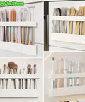 Slick Silicone Straw Holder For Cabinet Door Sturdy Reusable Straw Organizer And Dispenser Bpa Free Kitchen Storage Rack with assorted utensils
