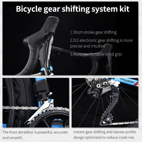 Carbon Road Bike With Lightweight T1000 Frame And 24 Speed Shifting, Shimano 105 Di2 7170 Groupset, 700C Carbon Wheelset focus on gear system