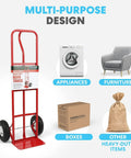 Workhorse Heavy Duty Convertible Hand Truck Dolly With 10 Inch Solid Wheels For Moving Appliances And Boxes, 600 Lbs Capacity