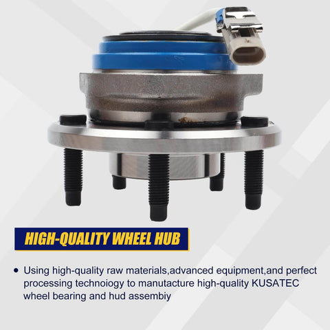 Front/Rear Sealed Wheel Hub and Bearing Assembly 513121, 2pc Set for Cadillac, Chevrolet, Pontiac, Buick, 5-lug w/ABS