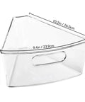 Lazy Susan Organizer Set Of Four Clear Plastic Kitchen Cabinet Storage Bins With Handles, 10.2 By 9.4 By 4 Inches, 4 Inch Deep Wedge