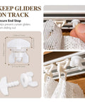 Top Tier Curtain Track Repair Kit Featuring Sixty Super Slick Dual Wheel Rollers And Rust Resistant S Hooks, secure end stop for gliders.