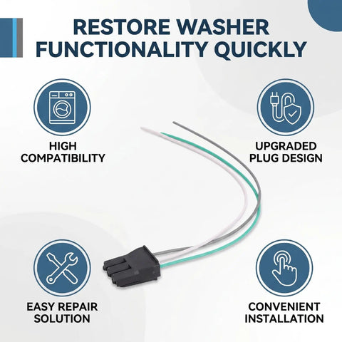 Upgrade Your Laundry Game With This Premium Washer Lid Switch Connector Wire Harness with four color-coded wires for easy installation.