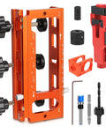 All-In-One Door Installation Kit With Hinge Jig, Lock Bore Template, And Latch Mounting Tools, Aluminum Alloy