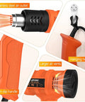 Heavy Duty 1850W Hot Air Tool With 1.5 Second Fast Heat Dual Speed Four Nozzles Wide 122F To 1112F Temperature Range Overheat Protection components