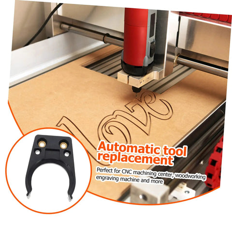 Automatic Tool Changer Holding Clip For Woodworking And CNC Engraving Claw Clamp Durable Plastic Tool Holder For Woodworking Machines CNC Centers Engraving Devices Quick Clamp Fix Heavy Duty Gear Accessory, black plastic clamp on CNC router
