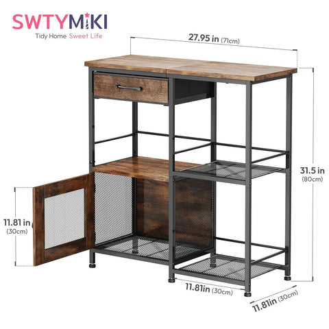 Dimensions of Your Go To Home Coffee Bar Cabinet With Drawers, Farmhouse Style Buffet Sideboard, showing height and width.