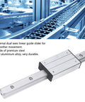 Dual Axis Linear Rail Guide System With External Dual Axis Slider And Four Pulleys 300mm CNC Motion Rail For Pro Grade Precision Machinery Smooth Low Friction Sliding In Industrial Automation Milling, steel rail with aluminum alloy slider