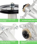 Mower Deck Spindle Kit For Husqvarna YTH22V46 YTH20K46 YTA22V46 YTH18K46 2346XLS Lawn Mower Parts close-up of spindle components