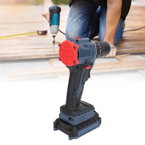 Heavy Duty Cordless Drill Kit Bad Boy with 1500 RPM and 25 Torque Settings, showcasing ergonomic design for effortless drilling.