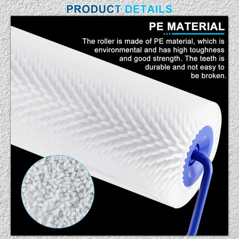 Self Leveling Cement Tools Epoxy Flooring Kit For Concrete Floors Pro Grade Epoxy Paint Roller Set With Spike Shoes For Even Coats Floor Painting Kit 28mm Needle Length Durable PE Roller And Easy Clean Design with PE durable roller close-up