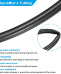 Black polyurethane pneumatic tubing, 1/4 in (6 mm) OD, 4 mm ID, 39 ft length, shown bent