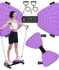 Woman using 440 Lbs Weight Capacity Waist Twister Machine for Slim Waist and Core with Smart LED Display in purple