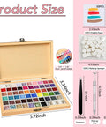 Mini Patting Gel Nail Kit With 57 Colors Ombre Gradient Gel Polish Palette dimensions and accessories shown in open wooden box