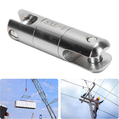 Tough As Nails One Ton Cable Pulling Swivel forged from solid stainless steel, close-up view, designed for heavy wire lines.