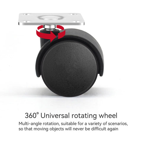 nylon furniture caster set 360-degree swivel wheel with metal plate for easy movement on wood and metal surfaces