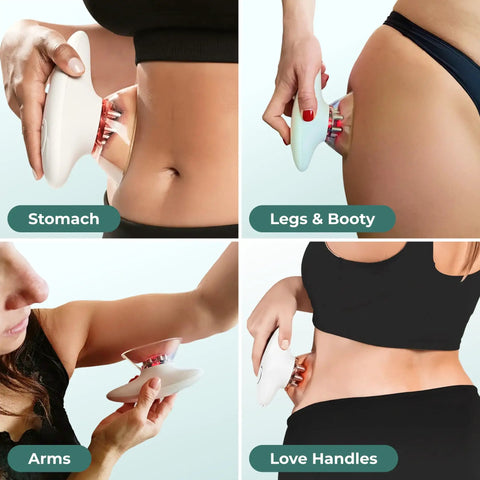 3 In 1 Body Sculpting Machine With Dynamic Cupping And Red Light Therapy for stomach, arms, legs, and thighs in use