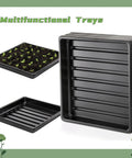 Value Pack 10 Pack Plastic Growing Trays For Seedlings And Microgreens 10.6 By 10.6 Inches Propagation Flats Without Drain Holes