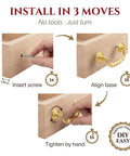 Installation steps for Six Pack 4.5 Inch Center To Center Drawer Pulls Antique Drop Bail Handles Vintage Style Gold Finish.