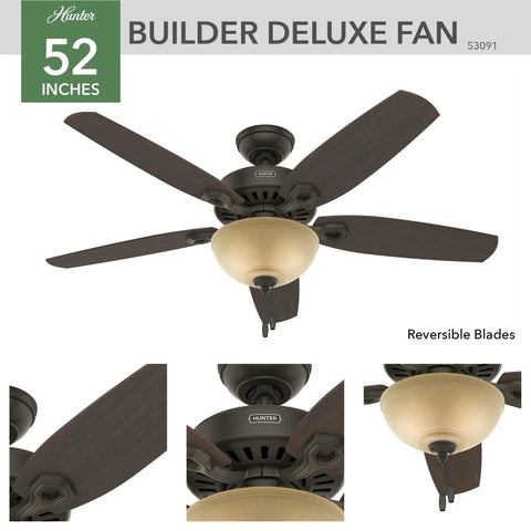 Top Tier 52 Inch Indoor Ceiling Fan With Bright Integrated Led Lighting And Easy Pull Chain Setup For Reliable Airflow and Sweet Modern Bedroom Refresh - 52-inch bronze fan with reversible blades.