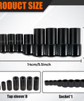 8 Piece Tap And Die Socket Adapter Set For Tight Spots 1/4 Inch And 3/8 Inch Taps Holder Sockets Kit dimensions image