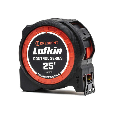 1-3/16 X 25 Foot Command Control Engineers Tape Measure Yellow Clad With Anti Pinch Lock Button, 363 Degree End Hook, 11 Foot Standout