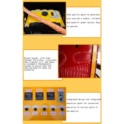 Close-up of control panel and components of Heavy Duty Road Crack Filling And Sealing Machine With Automatic Heating.