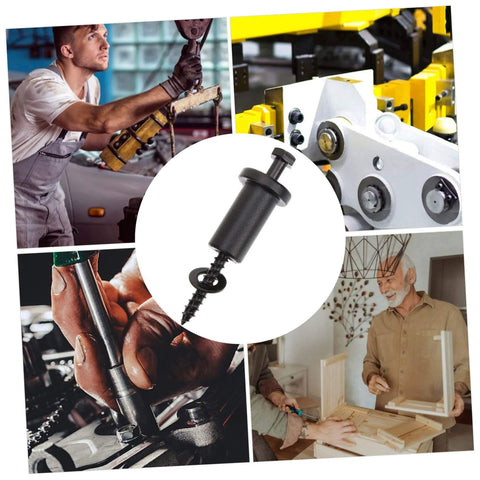 Collage showing workers using Sliding Barn Door Track Spacer Kit 4 Pack Connectors for Reliable Door Repair in various settings