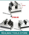 ZY60-80 Four And Five Axis Turntable Fixture Plus Self Centering Vise for Machining Centers with steel construction and precision jaws.