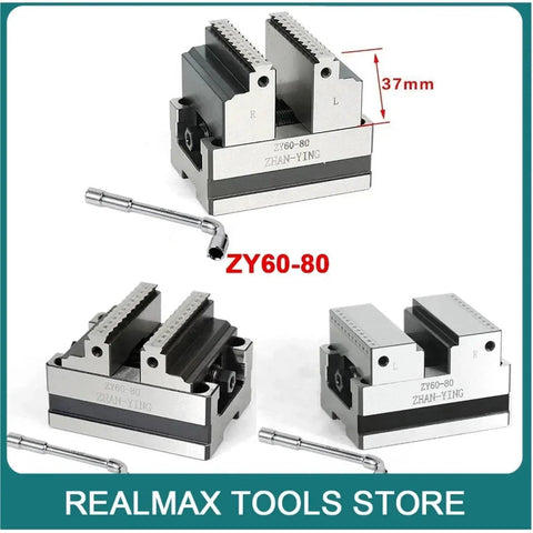 ZY60-80 Four And Five Axis Turntable Fixture Plus Self Centering Vise for Machining Centers with steel construction and precision jaws.