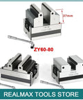 Top Shelf 4 And 5 Axis CNC Rotary Turntable Fixture Self Centering Vise Grip Machining Center Chuck ZY60-80 model with flat nose design.