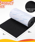Heavy Duty Self Adhesive Felt Strips 40 X 5 Inch Roll, black felt roll with sticky backing for furniture protection.