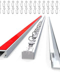 Self Adhesive Curtain Track For No Drill Ceiling Mount 3 M Long Window Drapery Rail With Strong Adhesive Tape Easy Install Instant Privacy On Demand Perfect For Temporary Or Permanent Curtain Setup. PVC track with hooks and gliders