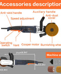 Image of Powerful 1300W Burnishing Polishing Machine With 6 Speed Variable 3200 RPM Motor Handheld Stainless Steel Polisher