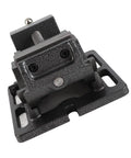 Close-up of Rock Solid Heavy Duty 3 Inch Drill Press Vise With Cast Iron Frame and Hardened Steel Jaws designed for precision work.