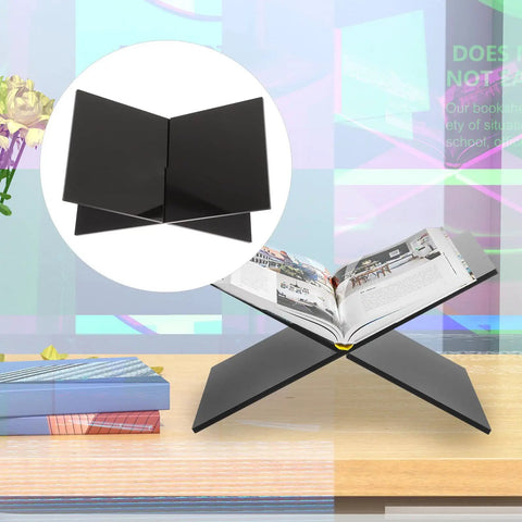 Multi Function Desktop Book Stand For Reading Bible Cookbooks Mags And Tablets Large Black Holder with 4mm thick support