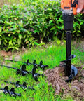 Rapid Planting Auger Drill Bit For Gardens Two By Eight Point Seven Inch Size with drill in grassy area creating hole