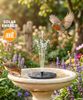 Solar Bird Bath Fountain Pump With Six Nozzles, 1.4W Upgrade in garden bird bath