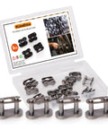 Sturdy Carbon Steel Bike Chain Master Link Connector Kit, 6 Pack Quick Links in transparent box with installation guide