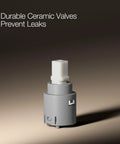 Ceramic disc valve for Devonshire Centerset Bathroom Faucet 4-Inch 2-Handle With Pop-Up Drain, durable design against leaks