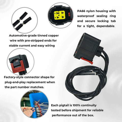 Three Pin Harness Side Connector Pigtail For Transmission Line Pressure Sensor, automotive-grade tinned copper wire
