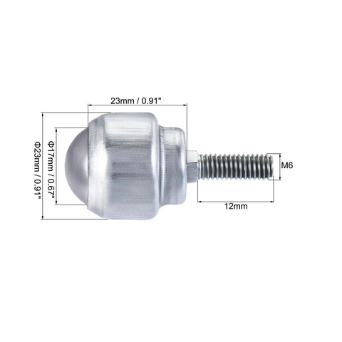 Ball Transfer Bearing Unit 17mm 44 Lbs Capacity Bolt Fixing Type For Transmission Systems side view with dimensions