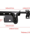 Dimensions of Slide Bolt Gate Latch With Padlock Hole, Heavy Duty Sliding Door Lock For Wooden Fence, Solid Thickened Steel, Black