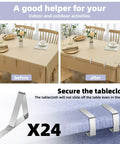 24 Pack Stainless Steel Tablecloth Clips For Outdoor Tables And Picnics, Rustproof Heavy Duty Clips To Secure Your Tablecloth